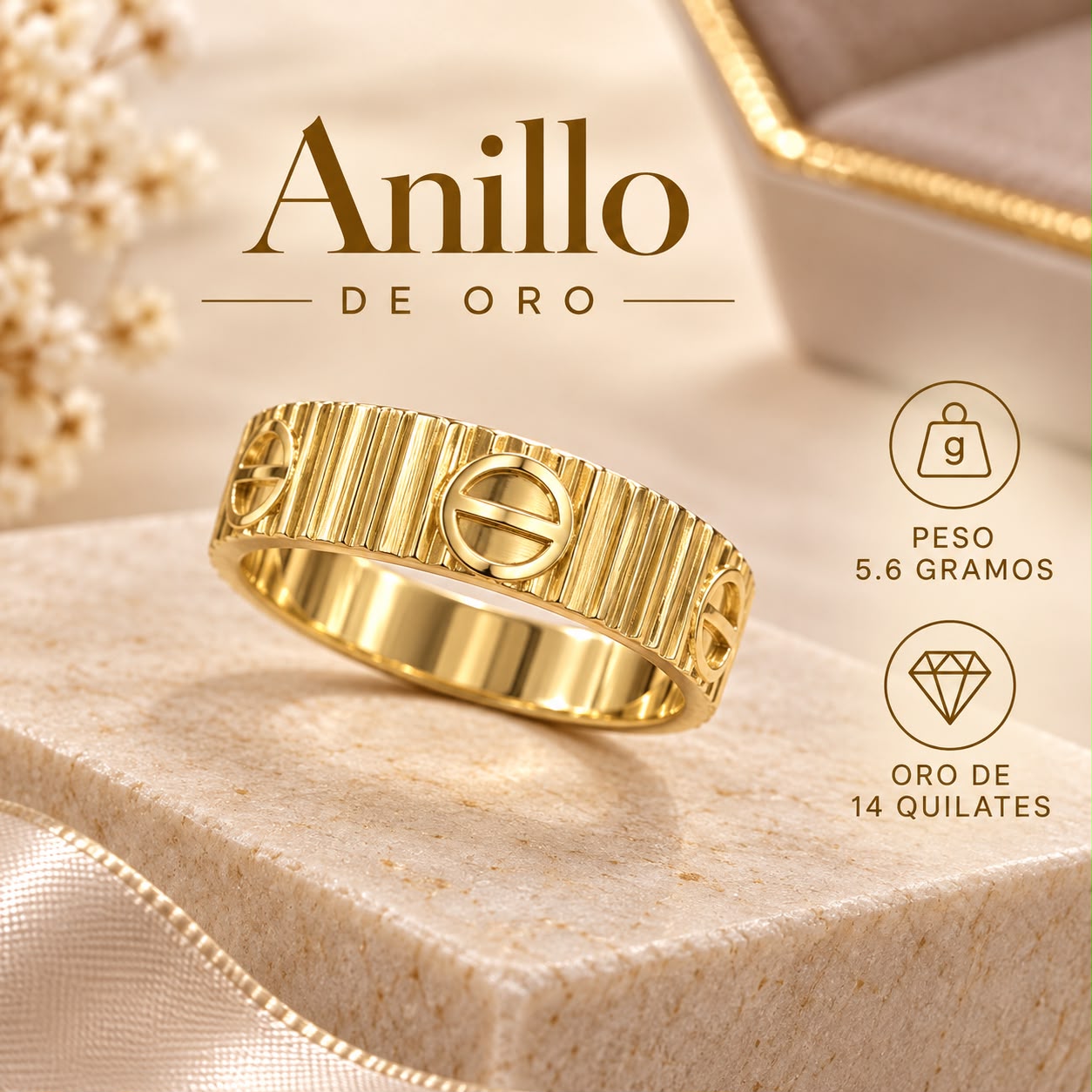 ANILLO CARTIER FLEXIBLE 14K 5.6GR